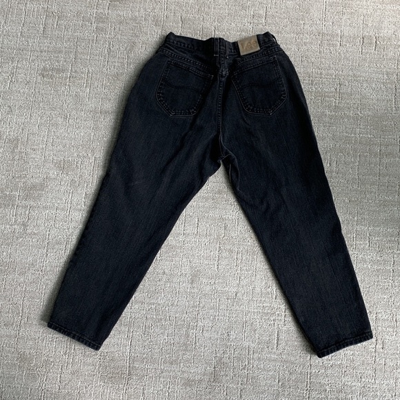Vintage Lee Dark Gray High Waist Mom Jeans Size 14P Made in USA - Picture 7 of 10